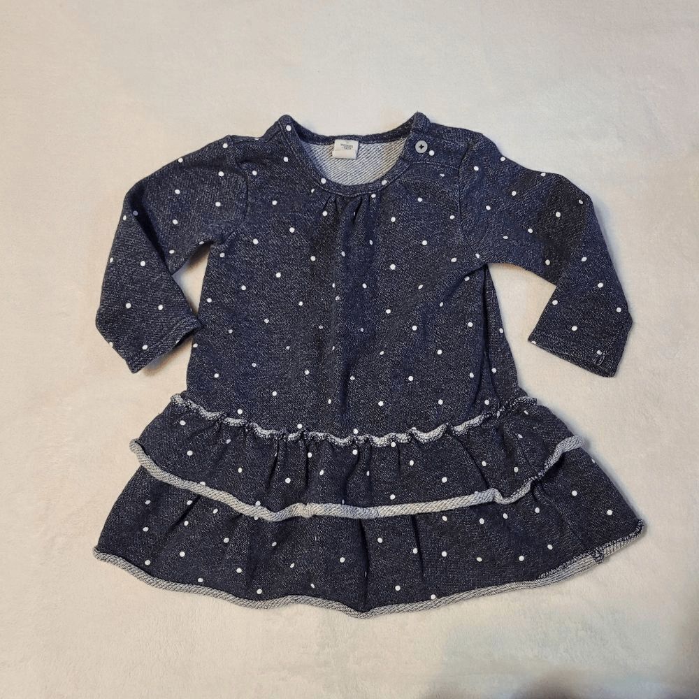 Tucker+Tate Dress Long Sleeve blue polka dot 12‎ months